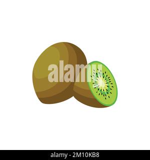 Kiwi Flat design clip art vector illustration isolated on a white background Stock Vector