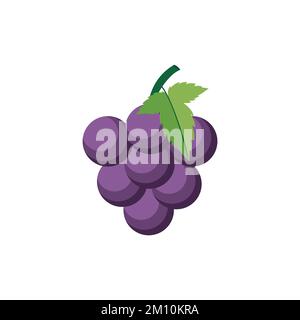 Grapes Flat design clip art vector illustration isolated on a white background Stock Vector