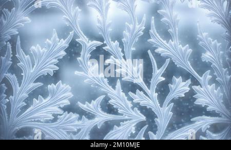 Frost patterns on window pane - digital illustration Stock Photo - Alamy