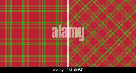 Plaid background pattern. Seamless tartan check. Fabric vector textile texture in set. Stock Vector