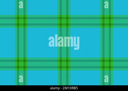 Texture fabric textile. Seamless pattern plaid. Check tartan background vector in blue and green colors. Stock Vector