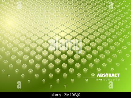 Abstract background made from color cubes in green with place for your text or any other content. Nice background for banner flyer header social media Stock Vector