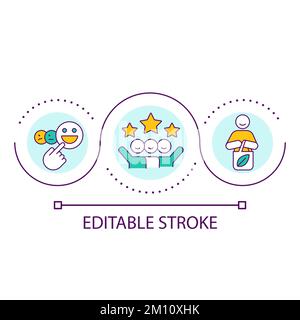 Boost clients satisfaction loop concept icon Stock Vector