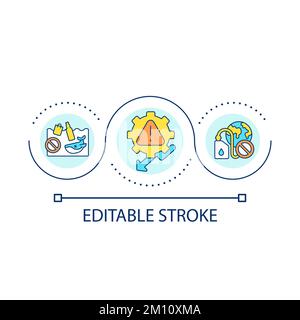 Environmental impacts loop concept icon Stock Vector