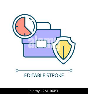 Working time regulations RGB color icon Stock Vector