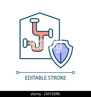 Water pipes security RGB color icon Stock Vector
