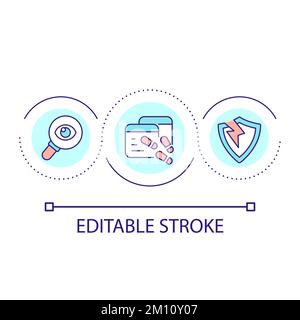 Hacking attempts loop concept icon Stock Vector