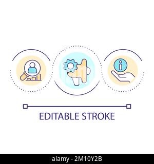 Advertising optimization loop concept icon Stock Vector