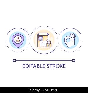 Personal information security loop concept icon Stock Vector
