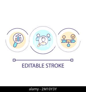 Target audience research loop concept icon Stock Vector
