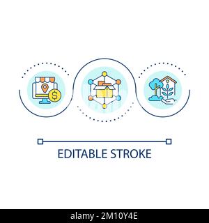 Making business at home loop concept icon Stock Vector