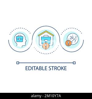 Home office inconvenience loop concept icon Stock Vector
