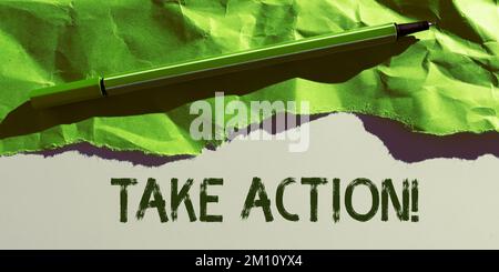 Conceptual display Take Action. Internet Concept do something official or concerted to achieve aim with problem Stock Photo