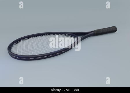 Tennis game. racket on the tennis court. Sport, recreation concept, Sport and healthy lifestyle. tennis racket on clay court Sports background with te Stock Photo