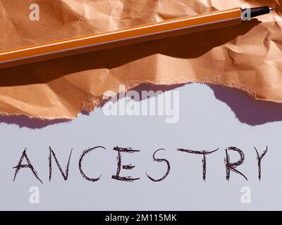 Writing displaying text Ancestry. Business approach the history or developmental process of a phenomenon object idea or style Stock Photo