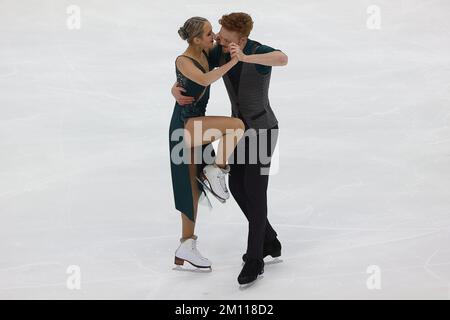 Turin, Italy. 09th Dec, 2022. Nadiia Bashynska/Peter Beaumont (Can) during Jr Ice Dance Rhythm Dance <, Grand Prix of Figure Skating Final Torino 2022 (Italy) during 2022 ISU Skating Grand Prix finals, Ice Sports in Turin, Italy, December 09 2022 Credit: Independent Photo Agency/Alamy Live News Stock Photo
