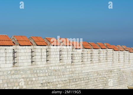 Tighina fortress wall against blue sky in November, Bendery, Unrecognized Transnistria, Stinga Nistrului, Moldova. Stock Photo