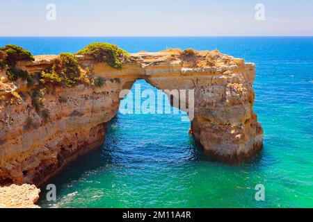Panorama of Sea Cliffs in Algarve, Portugal Stock Photo