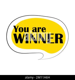 Winner celebration bubble. Vector sign Stock Vector
