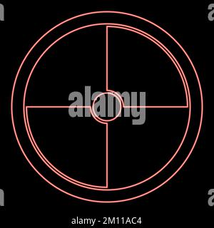 Neon viking shield red color vector illustration image flat style light Stock Vector