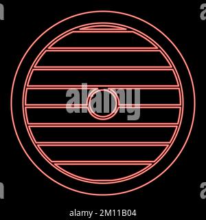 Neon viking shield red color vector illustration image flat style light Stock Vector