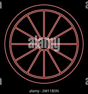 Neon viking shield red color vector illustration image flat style light Stock Vector