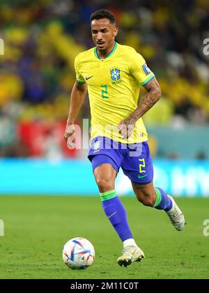 Brazil's Danilo in action during the FIFA World Cup Quarter-Final match at the Education City Stadium in Al Rayyan, Qatar. Picture date: Friday December 9, 2022. Stock Photo