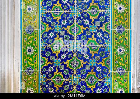 Colorful Ottoman Tiles in Topkapi Palace, Istanbul. Stock Photo