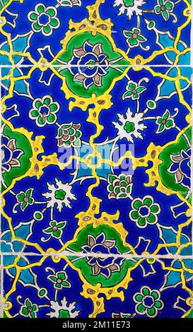 Ottoman Handmade Tiles with floral patterns. Stock Photo