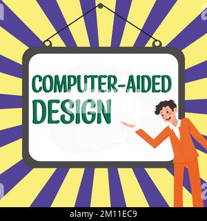 Text sign showing Computer Aided Design. Business overview CAD industrial designing by using electronic devices Stock Photo