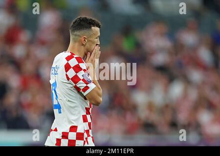 Al Rayyan, Qatar. 09th Dec, 2022. 9th December 2022: Education City Stadium, Al Rayyan, Qatar: FIFA World Cup football, quarter finals, Croatia versus Brazil: Ivan Perisic of Croatia comes close to scoring late in 1st half Credit: Action Plus Sports Images/Alamy Live News Credit: Action Plus Sports Images/Alamy Live News Credit: Action Plus Sports Images/Alamy Live News Stock Photo