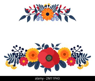 floral background flat decorative floral arrangement Stock Vector