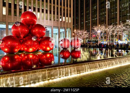New York. Manhattan. United States. Christmas Time Stock Photo