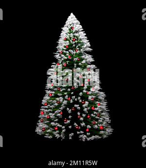 https://l450v.alamy.com/450v/2m11r5w/christmas-tree-with-red-balls-isolated-against-dark-background-2m11r5w.jpg