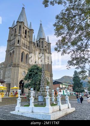 South America, Colombia, Departamento de Antioquia, Colombian Andes, Jardín, Basílica Menor de la Inmaculada Concepción Stock Photo