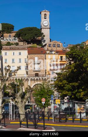 France, French Riviera, Cote d'Azur, Cannes, Street Scene in Le Suquet Area Skyline Stock Photo