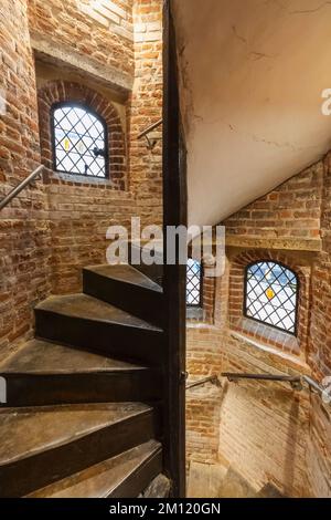 England, Kent, Rochester, Eastgate House, The Staircase in The Stair Turret Stock Photo