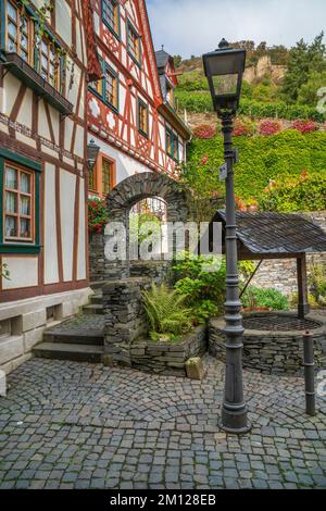 Historic townscape of the World Heritage town Bacharach on the Rhine, Rhineland-Palatinate, Germany Stock Photo