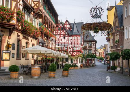 Historic townscape of the World Heritage town Bacharach on the Rhine, Rhineland-Palatinate, Germany Stock Photo