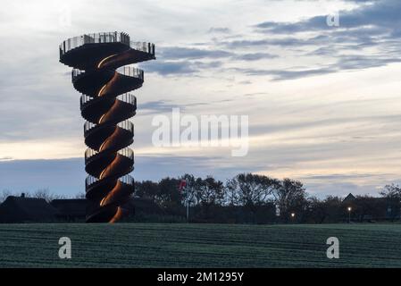 Marsk Tower, double helix-shaped observation tower made of Corten