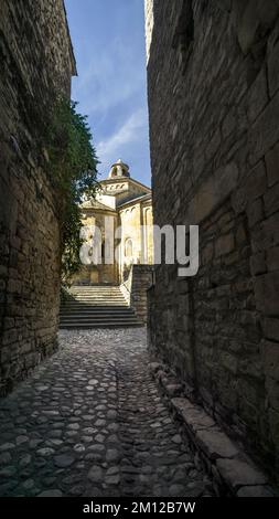 The parish church of Saint Martin in Saint Martin de Londres was built in the XII century. Monument historique. Stock Photo