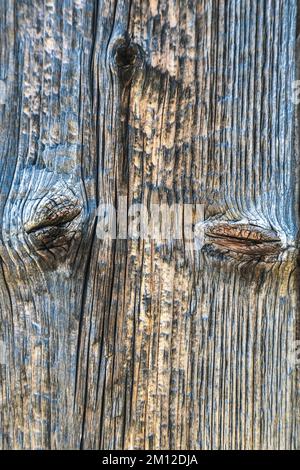 Italy, Veneto, Dolomites. Old wood, weathered aged wooden planks detail, alpine architecture Stock Photo