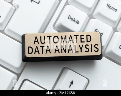 Sign displaying Automated Data Analysis. Business showcase Artificial intelligence and deep learning technology Stock Photo