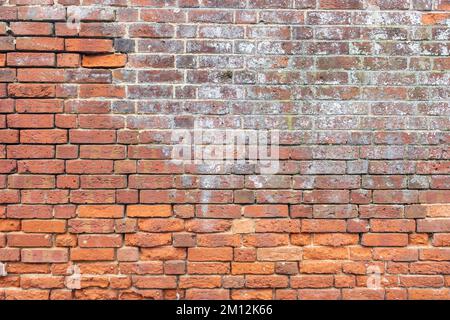 Old brick wall with white paint background texture close up Stock Photo
