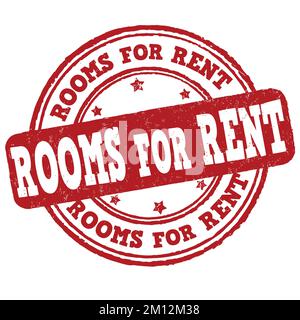 Rooms for rent grunge rubber stamp on white background, vector illustration Stock Vector