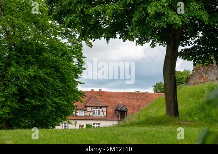 Germany, Baltic Sea, Mecklenburg-Western Pomerania, Mecklenburg Lake District, Burg Stargard, Burgberg Stock Photo