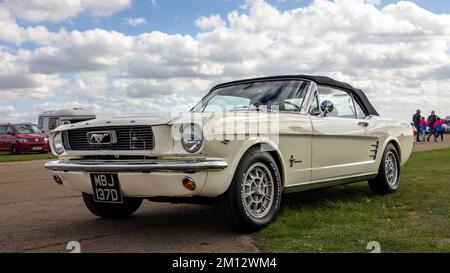 1966 Ford Mustang ‘MBJ 137D’ on display at the October Scramble held at the Bicester Heritage Centre on the 9th October 2022. Stock Photo