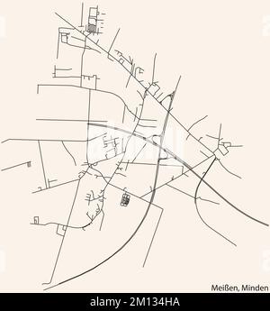 Street roads map of the MEISSEN QUARTER, MINDEN Stock Vector