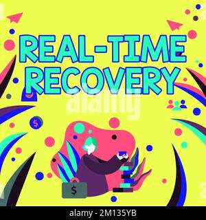 Text caption presenting Real Time Recovery. Internet Concept maximum time period in which recent data can be recovered Stock Photo