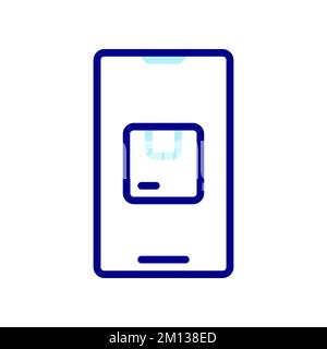 Order Package Online icon, order goods online using a smartphone. Stock Vector